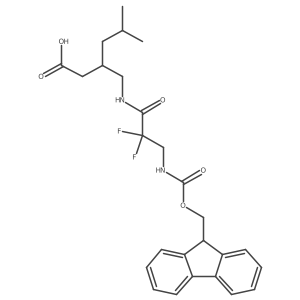 (3S)-3-{[3-({[(9H-fluoren-9-yl)methoxy]carbonyl}amino)-2,2-difluoropropanamido]methyl}-5-methylhexanoic acid结构式