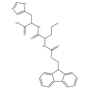 (2R)-2-[(2R)-2-({[(9H-fluoren-9-yl)methoxy]carbonyl}amino)pentanamido]-3-(1H-imidazol-4-yl)propanoic acid Structure