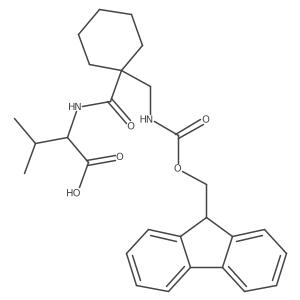 (2R)-2-({1-[({[(9H-fluoren-9-yl)methoxy]carbonyl}amino)methyl]cyclohexyl}formamido)-3-methylbutanoic acid结构式