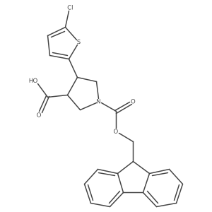 4-(5-chlorothiophen-2-yl)-1-{[(9H-fluoren-9-yl)methoxy]carbonyl}pyrrolidine-3-carboxylic acid结构式