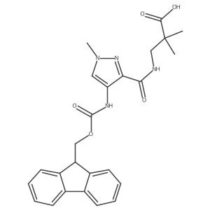 3-{[4-({[(9H-fluoren-9-yl)methoxy]carbonyl}amino)-1-methyl-1H-pyrazol-3-yl]formamido}-2,2-dimethylpropanoic acid Structure