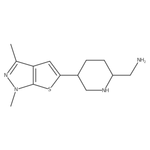 (5-{1,3-dimethyl-1H-thieno[2,3-c]pyrazol-5-yl}piperidin-2-yl)methanamine结构式