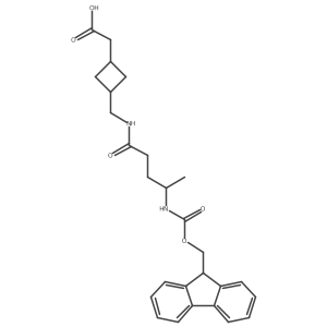 2-(3-{[4-({[(9H-fluoren-9-yl)methoxy]carbonyl}amino)pentanamido]methyl}cyclobutyl)acetic acid结构式