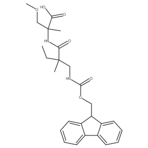 2-{2-[({[(9H-fluoren-9-yl)methoxy]carbonyl}amino)methyl]-2-methylbutanamido}-3-methoxy-2-methylpropanoic acid结构式