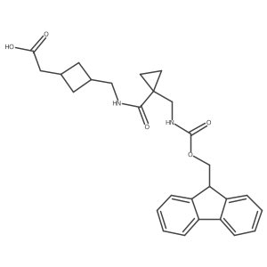 2-{3-[({1-[({[(9H-fluoren-9-yl)methoxy]carbonyl}amino)methyl]cyclopropyl}formamido)methyl]cyclobutyl}acetic acid结构式