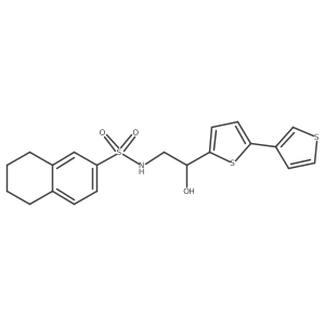 N-(2-([2,3'-bithiophen]-5-yl)-2-hydroxyethyl)-5,6,7,8-tetrahydronaphthalene-2-sulfonamide结构式