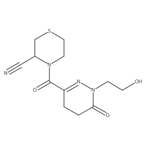 4-[1-(2-Hydroxyethyl)-6-oxo-4,5-dihydropyridazine-3-carbonyl]thiomorpholine-3-carbonitrile结构式