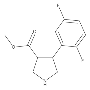 rac-methyl (3R,4S)-4-(2,5-difluorophenyl)pyrrolidine-3-carboxylate结构式