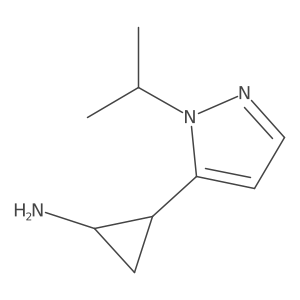 rac-(1R,2R)-2-[1-(propan-2-yl)-1H-pyrazol-5-yl]cyclopropan-1-amine Structure