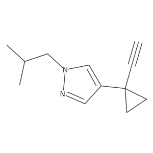 4-(1-ethynylcyclopropyl)-1-(2-methylpropyl)-1H-pyrazole结构式
