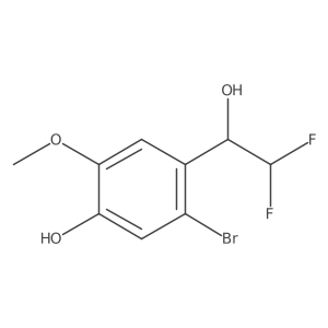 5-Bromo-4-(2,2-difluoro-1-hydroxyethyl)-2-methoxyphenol结构式