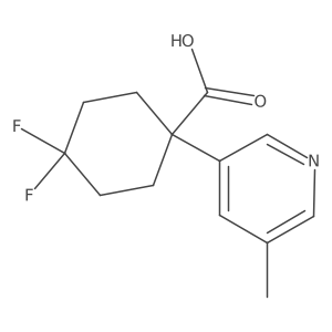 4,4-Difluoro-1-(5-methylpyridin-3-yl)cyclohexane-1-carboxylic acid结构式