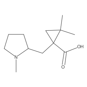 2,2-Dimethyl-1-[(1-methylpyrrolidin-2-yl)methyl]cyclopropane-1-carboxylic acid结构式