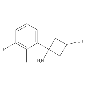 3-Amino-3-(3-fluoro-2-methylphenyl)cyclobutan-1-ol结构式