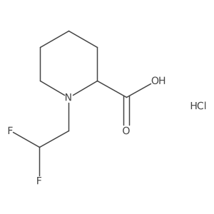 1-(2,2-Difluoroethyl)piperidine-2-carboxylic acid hydrochloride Structure