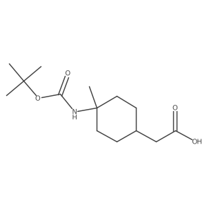 2-(4-((Tert-butoxycarbonyl)amino)-4-methylcyclohexyl)acetic acid结构式