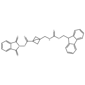 1,3-dioxo-2,3-dihydro-1H-isoindol-2-yl 3-[({[(9H-fluoren-9-yl)methoxy]carbonyl}amino)methyl]bicyclo[1.1.1]pentane-1-carboxylate Structure