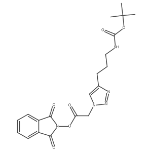 1,3-dioxo-2,3-dihydro-1H-isoindol-2-yl 2-[4-(3-{[(tert-butoxy)carbonyl]amino}propyl)-1H-1,2,3-triazol-1-yl]acetate结构式