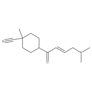 1-[4-(Dimethylamino)but-2-enoyl]-4-methylpiperidine-4-carbonitrile Structure