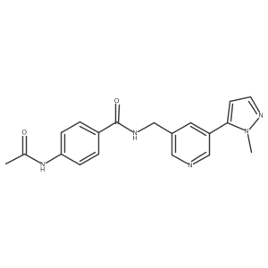 4-acetamido-N-{[5-(1-methyl-1H-pyrazol-5-yl)pyridin-3-yl]methyl}benzamide结构式
