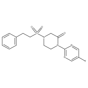 1-(5-Fluoropyrimidin-2-yl)-4-(phenethylsulfonyl)piperazin-2-one结构式