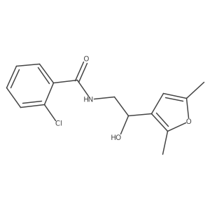 2-chloro-N-[2-(2,5-dimethylfuran-3-yl)-2-hydroxyethyl]benzamide结构式