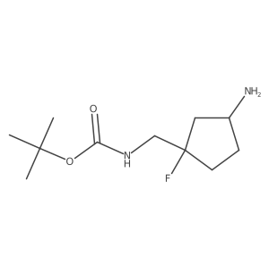 rac-tert-butyl N-{[(1R,3S)-3-amino-1-fluorocyclopentyl]methyl}carbamate结构式