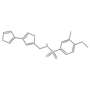 N-({[3,3'-bithiophene]-5-yl}methyl)-4-methoxy-3-methylbenzene-1-sulfonamide结构式