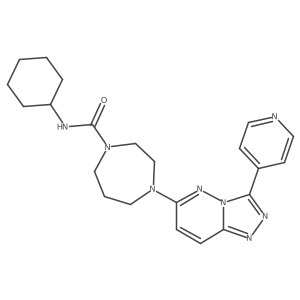 N-cyclohexyl-4-[3-(pyridin-4-yl)-[1,2,4]triazolo[4,3-b]pyridazin-6-yl]-1,4-diazepane-1-carboxamide结构式