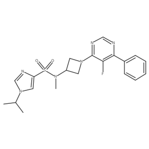 N-[1-(5-fluoro-6-phenylpyrimidin-4-yl)azetidin-3-yl]-N-methyl-1-(propan-2-yl)-1H-imidazole-4-sulfonamide结构式