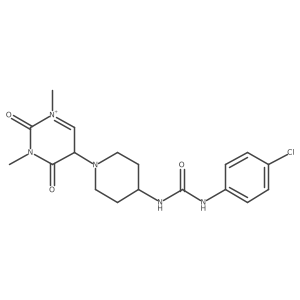 1-(4-chlorophenyl)-3-[1-(1,3-dimethyl-2,4-dioxo-5H-pyrimidin-1-ium-5-yl)piperidin-4-yl]urea结构式