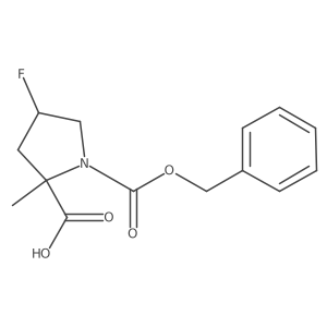 (2S,4S)-1-[(benzyloxy)carbonyl]-4-fluoro-2-methylpyrrolidine-2-carboxylic acid结构式