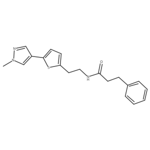 N-{2-[5-(1-methyl-1H-pyrazol-4-yl)thiophen-2-yl]ethyl}-3-phenylpropanamide结构式