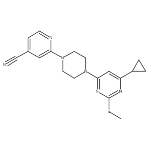 2-{4-[6-Cyclopropyl-2-(methylsulfanyl)pyrimidin-4-yl]piperazin-1-yl}pyridine-4-carbonitrile Structure