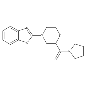 2-[2-(Pyrrolidine-1-carbonyl)morpholin-4-yl]-1,3-benzoxazole结构式