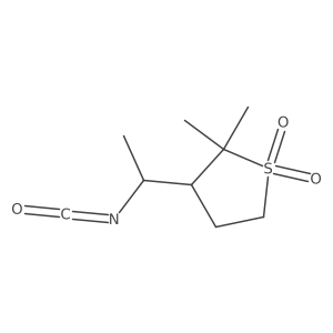 3-(1-Isocyanatoethyl)-2,2-dimethyl-1lambda6-thiolane-1,1-dione结构式