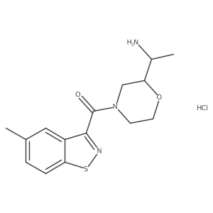1-[4-(5-Methyl-1,2-benzothiazole-3-carbonyl)morpholin-2-yl]ethan-1-amine hydrochloride Structure