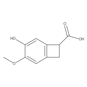 4-Hydroxy-3-methoxybicyclo[4.2.0]octa-1(6),2,4-triene-7-carboxylic acid结构式