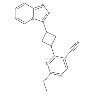 2-(Methylsulfanyl)-4-(3-{[1,2,4]triazolo[4,3-a]pyridin-3-yl}azetidin-1-yl)pyrimidine-5-carbonitrile结构式
