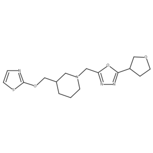 1-{[5-(Oxolan-3-yl)-1,3,4-oxadiazol-2-yl]methyl}-3-[(1,3-thiazol-2-yloxy)methyl]piperidine Structure