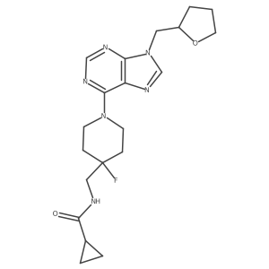 N-[(4-fluoro-1-{9-[(oxolan-2-yl)methyl]-9H-purin-6-yl}piperidin-4-yl)methyl]cyclopropanecarboxamide Structure
