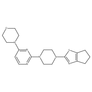 4-[2-(4-{4H,5H,6H-cyclopenta[d][1,3]thiazol-2-yl}piperazin-1-yl)pyrimidin-4-yl]morpholine结构式