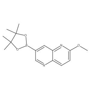 2-Methoxy-7-(4,4,5,5-tetramethyl-1,3,2-dioxaborolan-2-yl)-1,5-naphthyridine结构式
