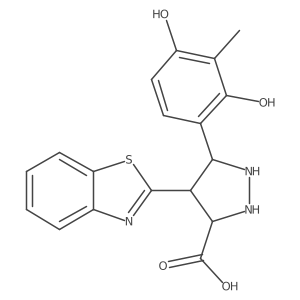 4-(1,3-Benzothiazol-2-yl)-5-(2,4-dihydroxy-3-methylphenyl)pyrazolidine-3-carboxylic acid结构式