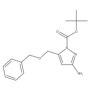 1,1-Dimethylethyl 3-amino-5-[(phenylmethoxy)methyl]-1H-pyrazole-1-carboxylate结构式
