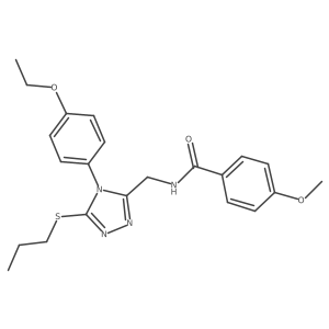 N-((4-(4-ethoxyphenyl)-5-(propylthio)-4H-1,2,4-triazol-3-yl)methyl)-4-methoxybenzamide结构式