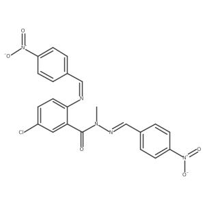 5-Chloro-2-[[(4-nitrophenyl)methylene]amino]benzoic acid 1-methyl-2-[(4-nitrophenyl)methylene]hydrazide Structure