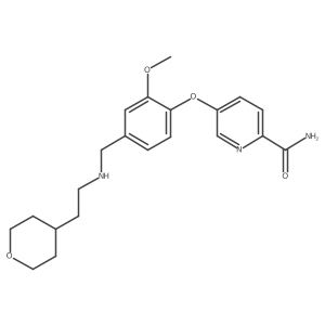 5-(2-Methoxy-4-{[2-(tetrahydropyran-4-yl)ethylamino]methyl}phenoxy)pyridine-2-carboxamide Structure