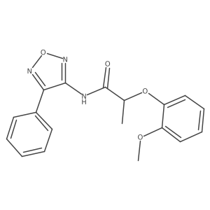 2-(2-methoxyphenoxy)-N-(4-phenyl-1,2,5-oxadiazol-3-yl)propanamide结构式