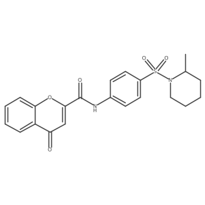 N-{4-[(2-methylpiperidin-1-yl)sulfonyl]phenyl}-4-oxo-4H-chromene-2-carboxamide结构式